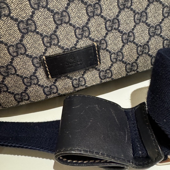 Authentic GUCCI GG Plus Monogram Supreme Messenger Bag - Navy/Grey - Picture 12 of 13
